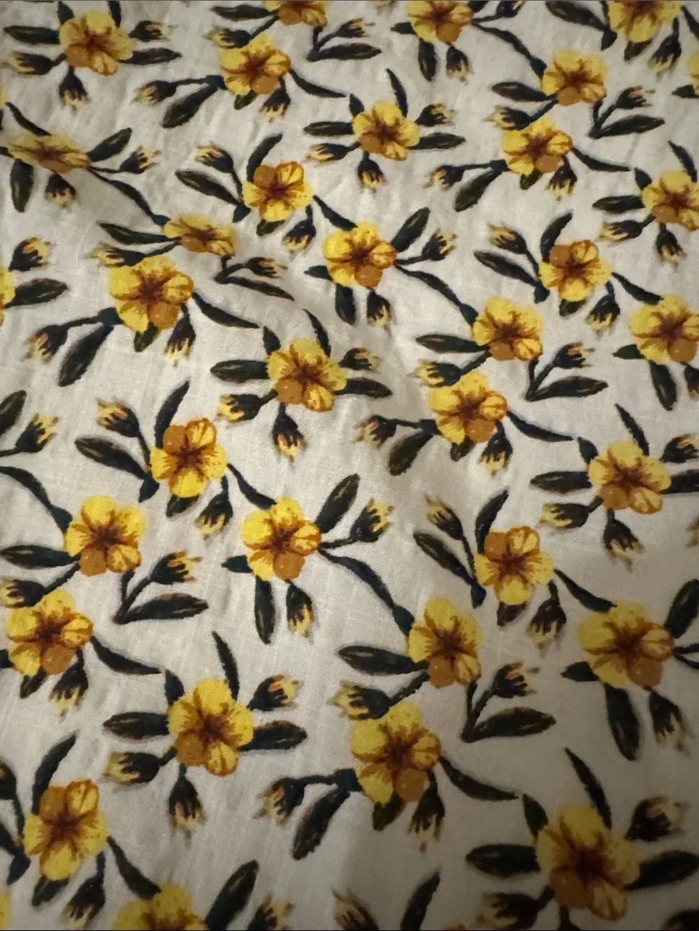 Max Studio Cream Slip Maxi Skirt with Yellow Floral Print